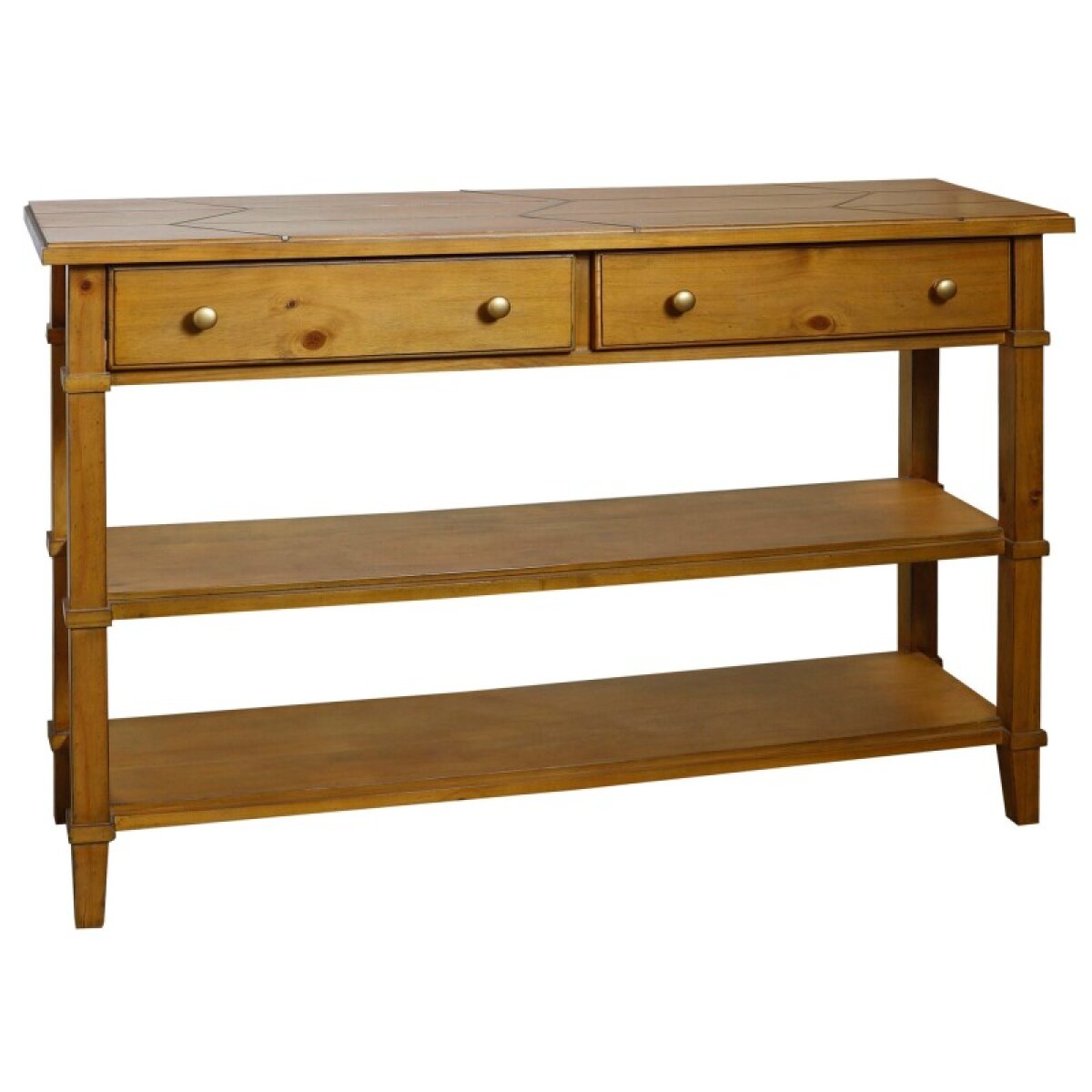 b555f70cf276c7bcbd090cdf6faf5c08 Natural Console Double Drawer And Shelf In Natural Wood Veneer Finish - Image 1