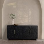 Albero Solid Wood 4dr Buffet - Black - Image 9
