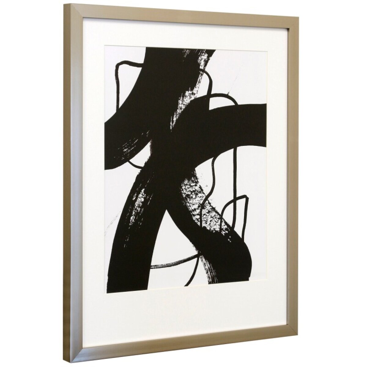 b6378f688d88b1e701b77f00aea6140f Black Thoroughfares I Framed And Matted Abstract Print Under Glass - Image 1