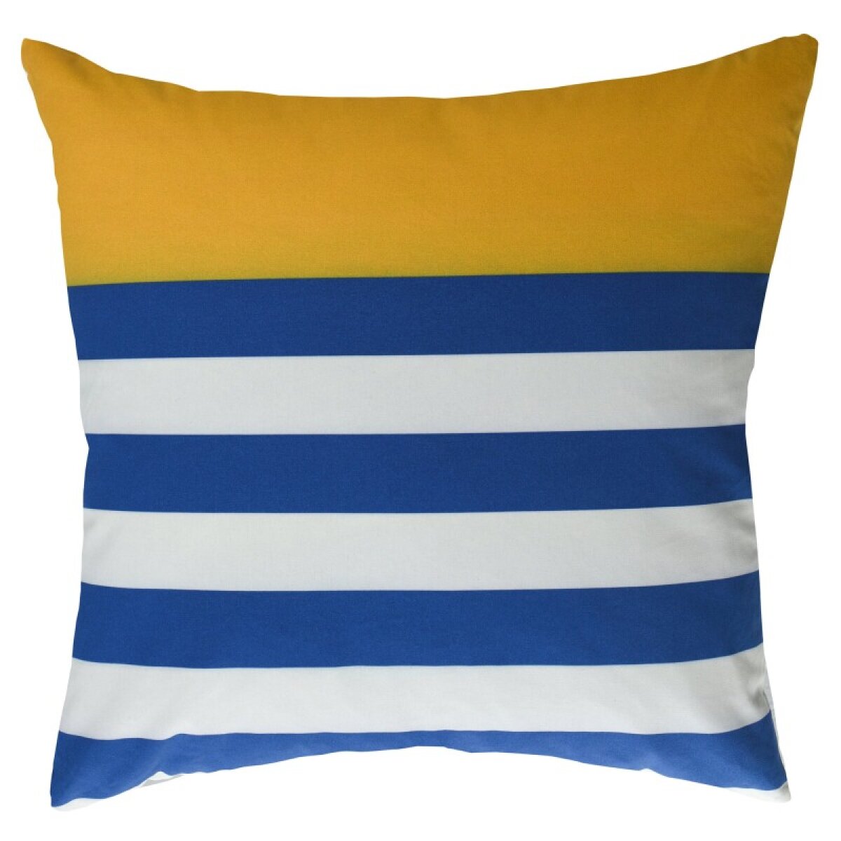 b6981d9501ef405dc34f7eb45a050eeb Dann Foley Lifestyle Duck Cloth Pillow With Blue And White Stripe And Solid Yellow Printing 24in - Image 1