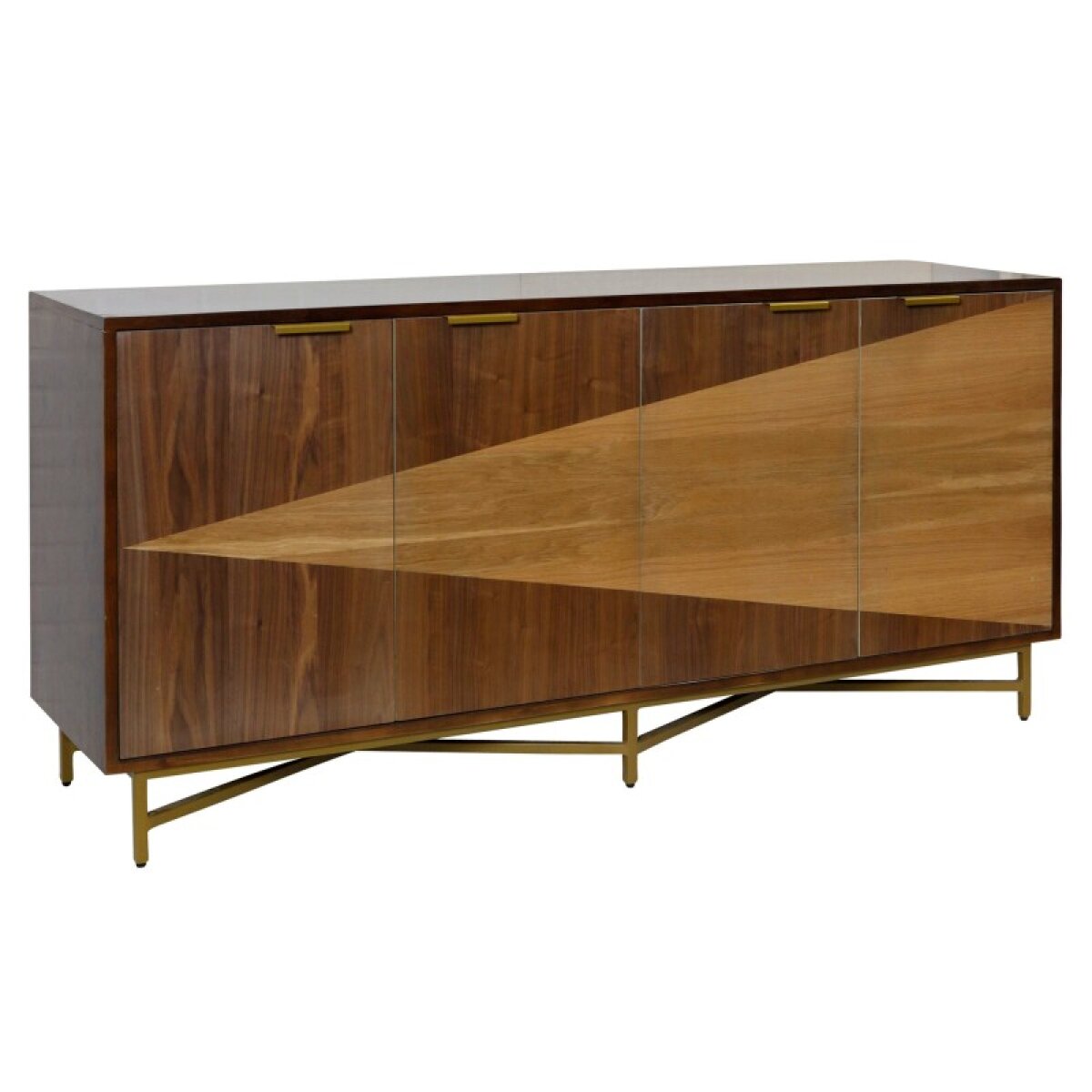 b69c2f57b3234d1e252be4acd1e80398 Vector Sideboard Two Tone Four Door Made Of Birch & Walnut Veneer - Image 1