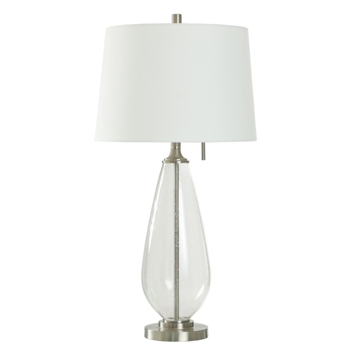 b7004f32dc5a46e72ecb7b9d2cd559b6 Clear Seeded Metal & Glass Table Lamp 33in 100 Watts - Image 1