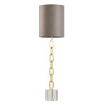 Bixby Table Lamp | Brass Finished Metal Body With Crystal Base | Hardback Shade