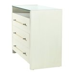 Dann Foley Lifestyle Ivory & Gold Glass Top Three Drawer Cabinet - Image 8