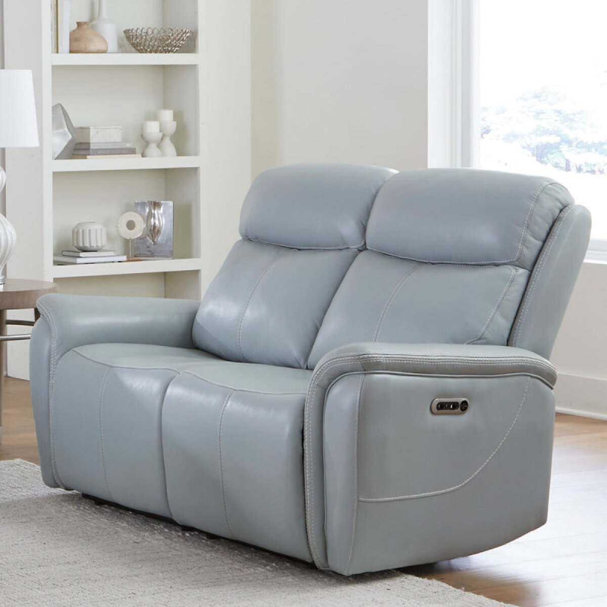 b7ad19f8df13e9fab8ef2b59be38a4d9 Cascade - Sea Mist Grey Power Loveseat - Image 1