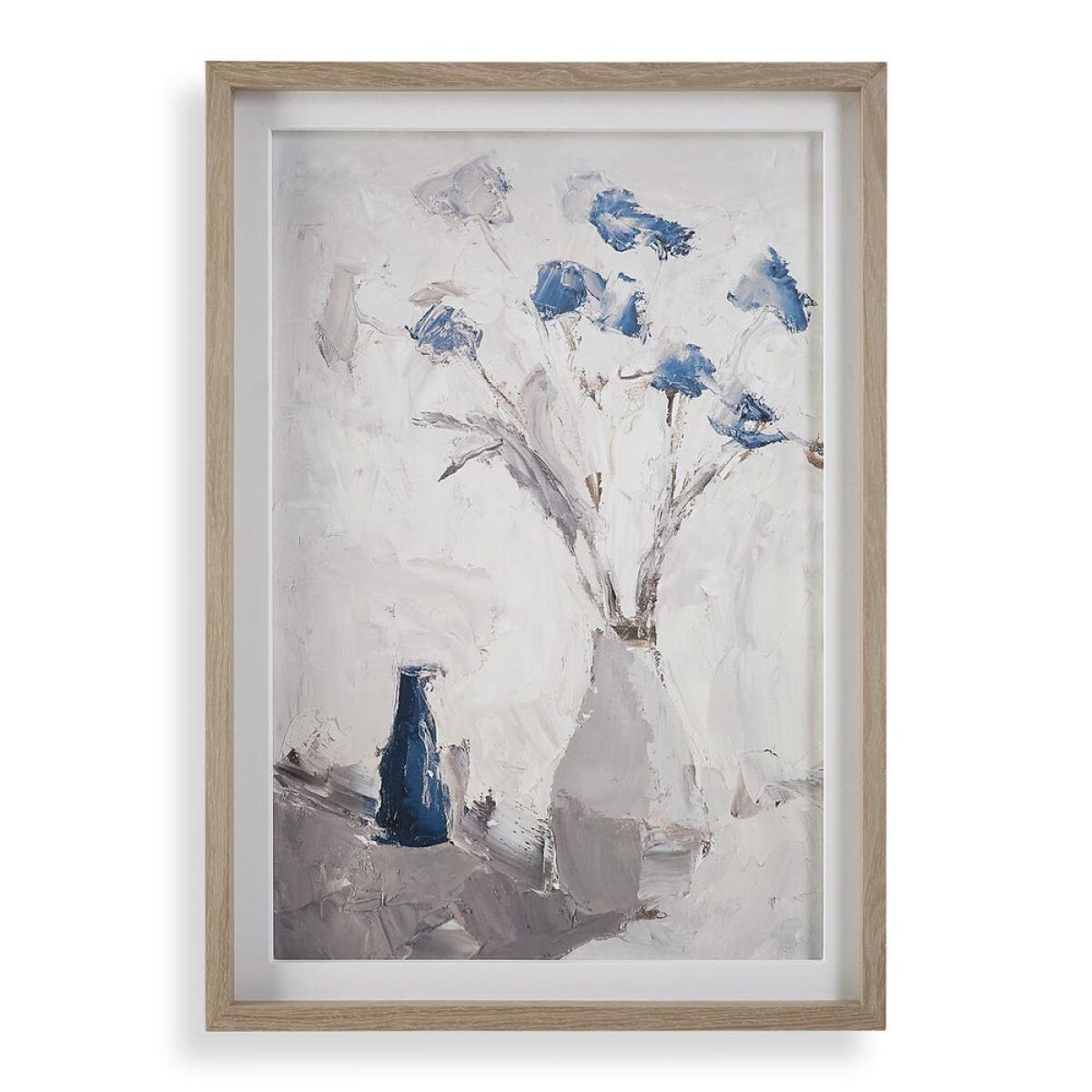 b8821db80cbaa6bd1013b3c86de2f50b Blue Flowers In Vase Framed Print - Image 1