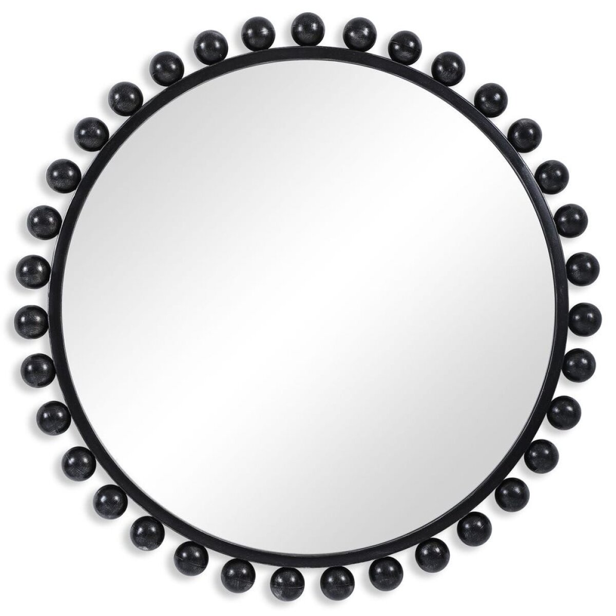 b89b85ff6c439e795c3eb6fab91bf0f4 Cyra Round Mirror, Black - Image 1