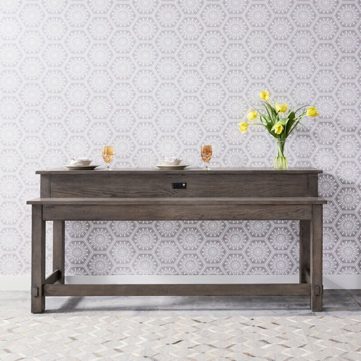 b8f8b35339a62c54faa3239233abc93f Modern Farmhouse Console Bar Table - Image 1