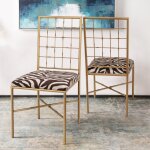 Dann Foley Lifestyle Gold Metal Chair With Zebra Cushion - Image 7