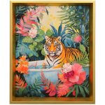 Tiger Tropical Retreat Textured Framed Print