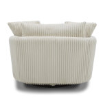 Boomer - Mega Ivory Large Swivel Chair With 2 Toss Pillows - Image 4