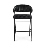 Umbria Leather Bar Stool - Midnight Raven - Image 4