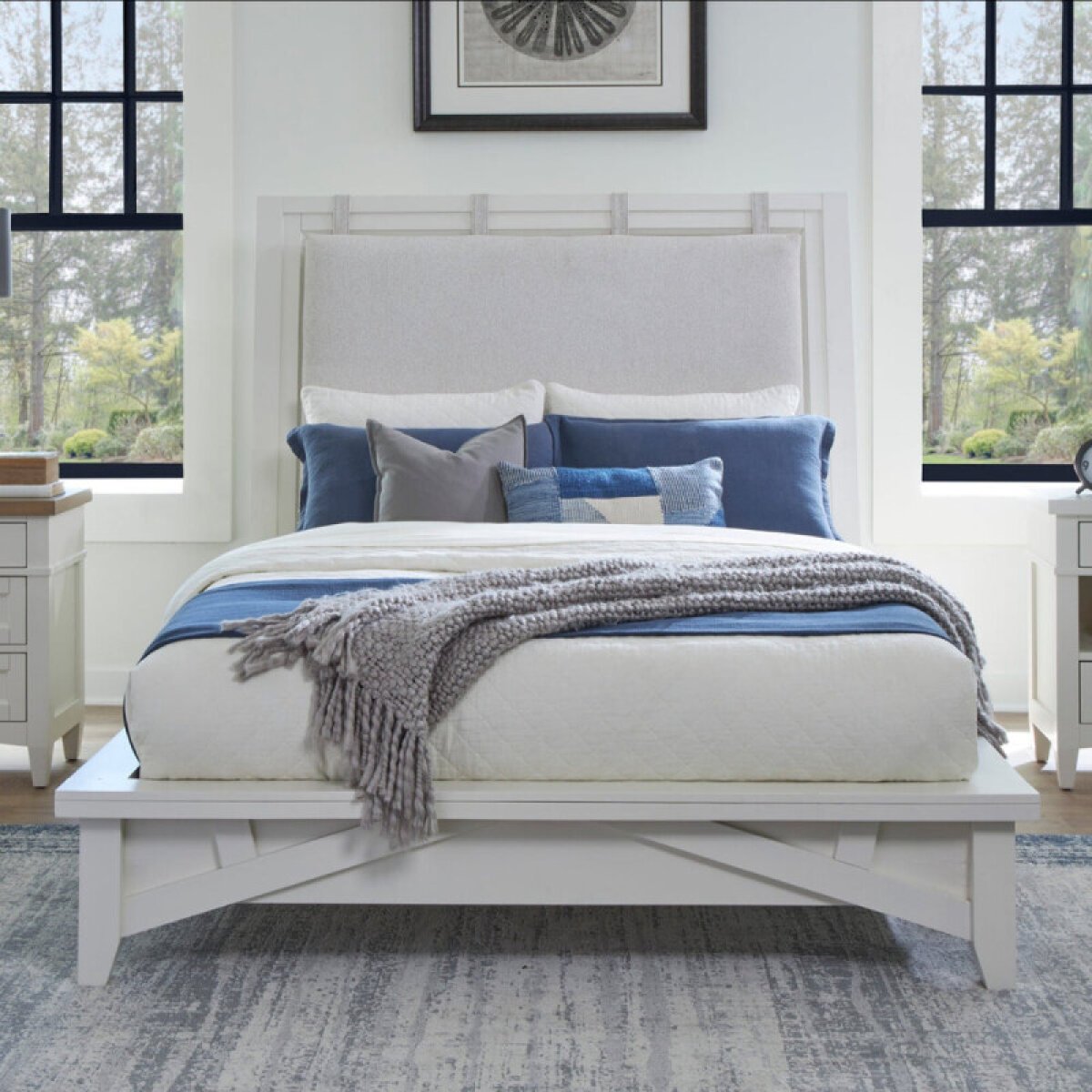 b9f2722b72debcf385b3e696b1ea3f68 Americana Modern Bedroom Queen 5/0 Platform Bed (1150hbw_pad/1150fb / 115066r) - Image 1