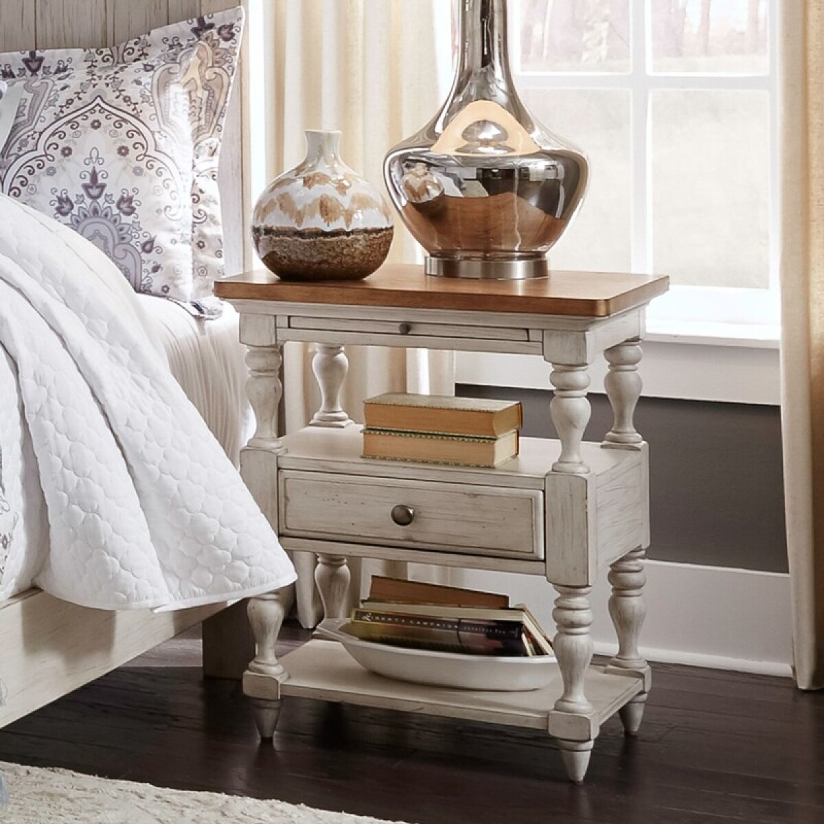 ba5a07ad1bd19897adaad772f3eb64c0 Farmhouse Reimagined 1 Drawer Night Stand - Image 1
