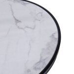 Matte Black Spun Metal And Mdfmarble Paper Venner Top Accent Table - Image 4