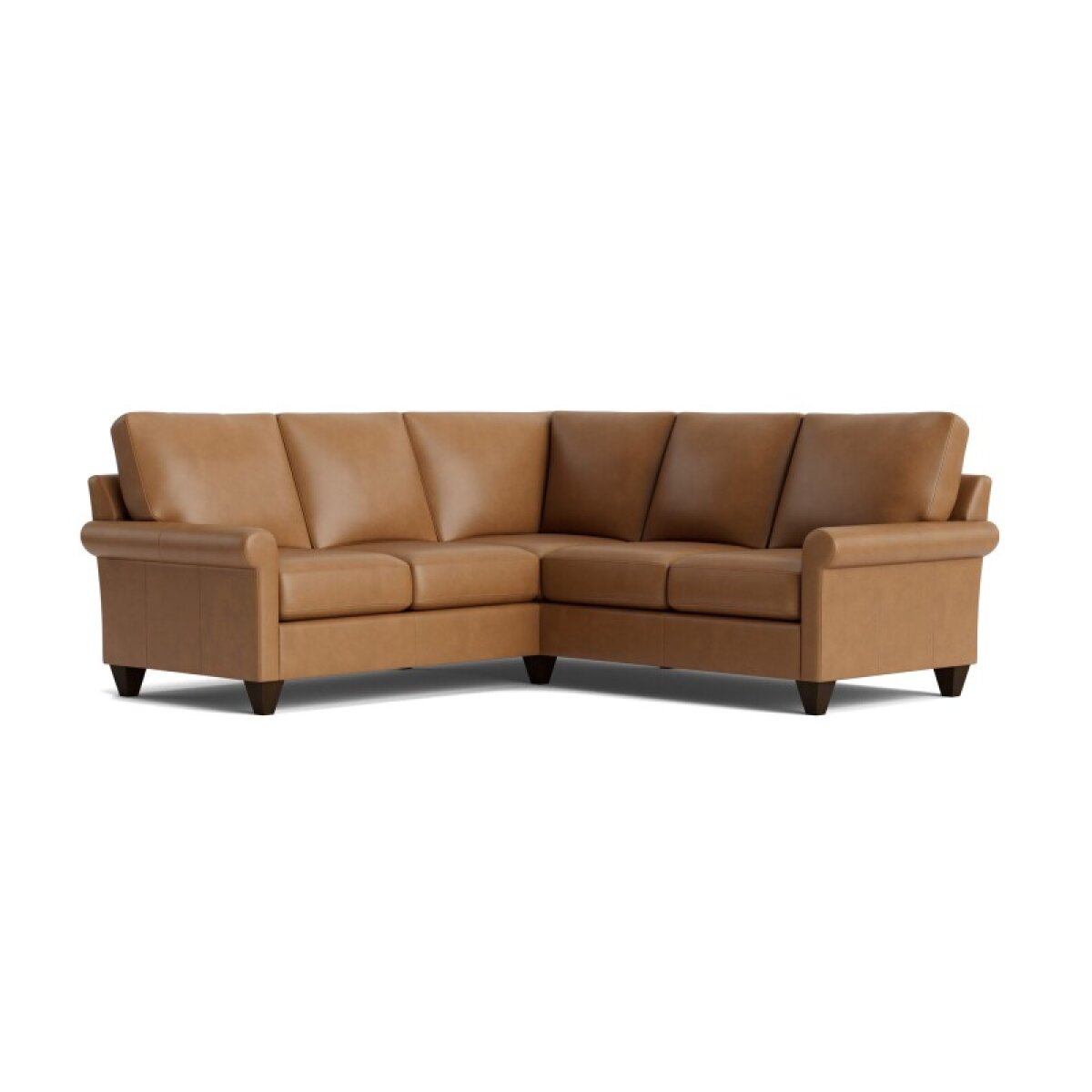 bb0184cf1d871771da577477a0255abc True Custom™ True CustomĀ® Leather Roll Arm L-Shaped Sectional - Image 1