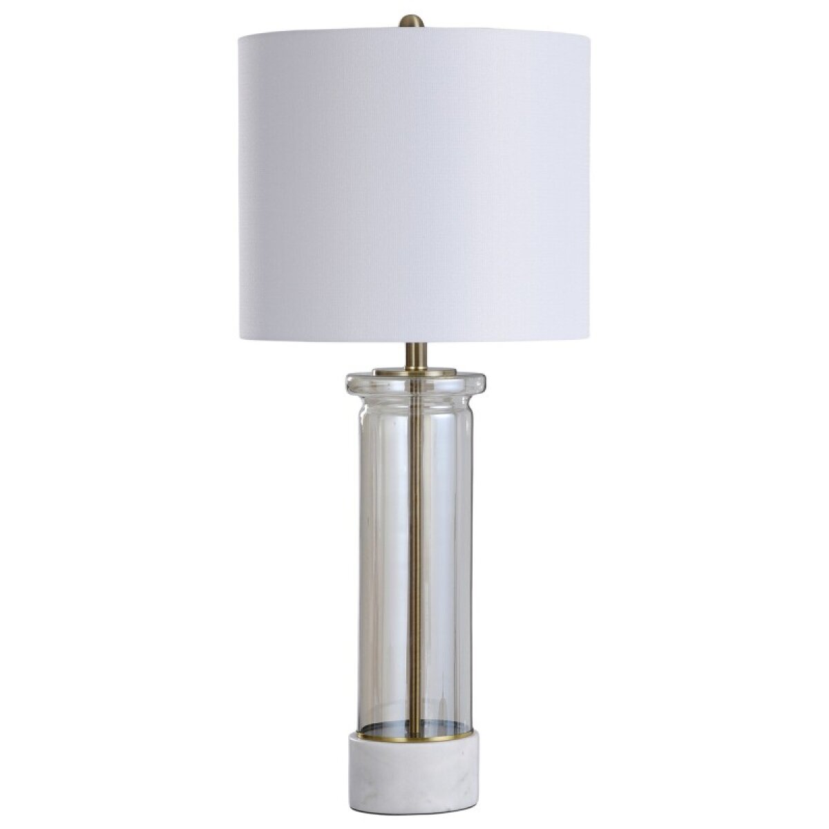 bb0ee173549e90a88686877499f8d44e Royalgate Marble & Plated Glass Elegant Plated Glass Cylinder Body & Stone Marble Base Table Lamp - Image 1