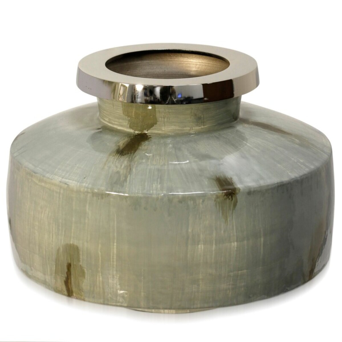 bb9c600c7bcb04b5690c5698dde05d3f Bamboo Forest Enamel Light Olive Distressed Hand Painted Decorative Can - Image 1