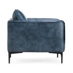Abigail Leather Club Chair - Ocean Blue - Image 4