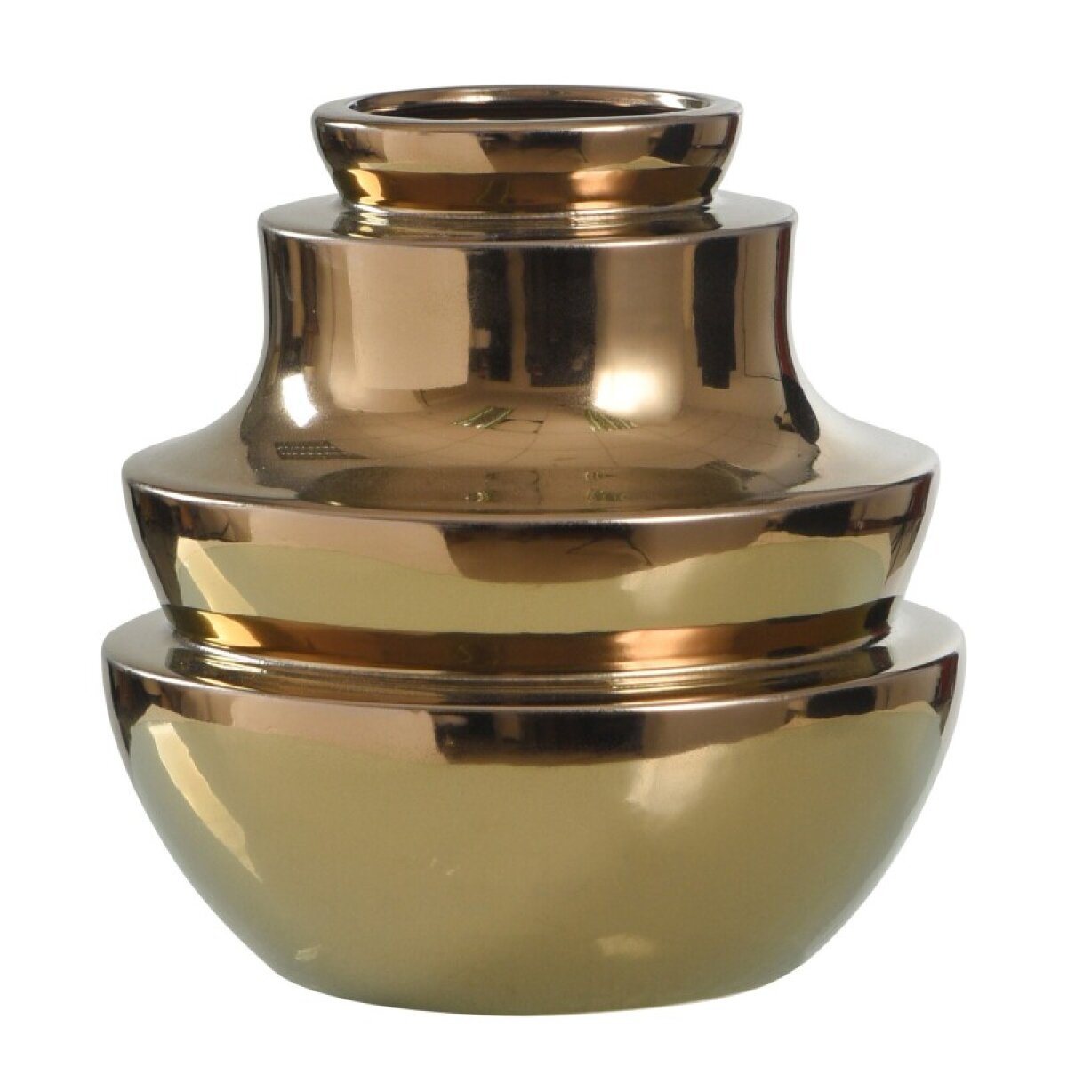 bc167886d1795ac7df7ebe38c301ffaa Norman Wyatt Home Dynasty Bronze Ceramic Vase 10in - Image 1