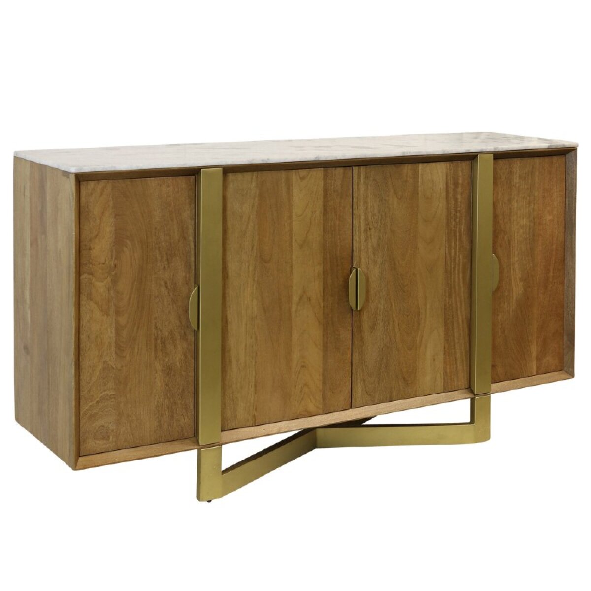 bc3159e6b8989c202399c6fa7cf2c2d2 Light Tobacco Barcelona Floating Four Door Sideboard Made Of Solid Mango Wood In A Light Tobacco F - Image 1