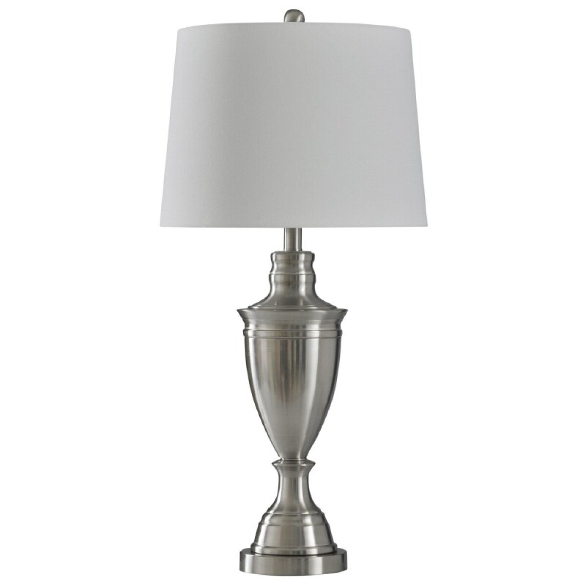 bc5afa7bf94f41d54901e8429f05f225 Brushed Steel Transitional Table Lamp Metal 150 Watts 3-way - Image 1