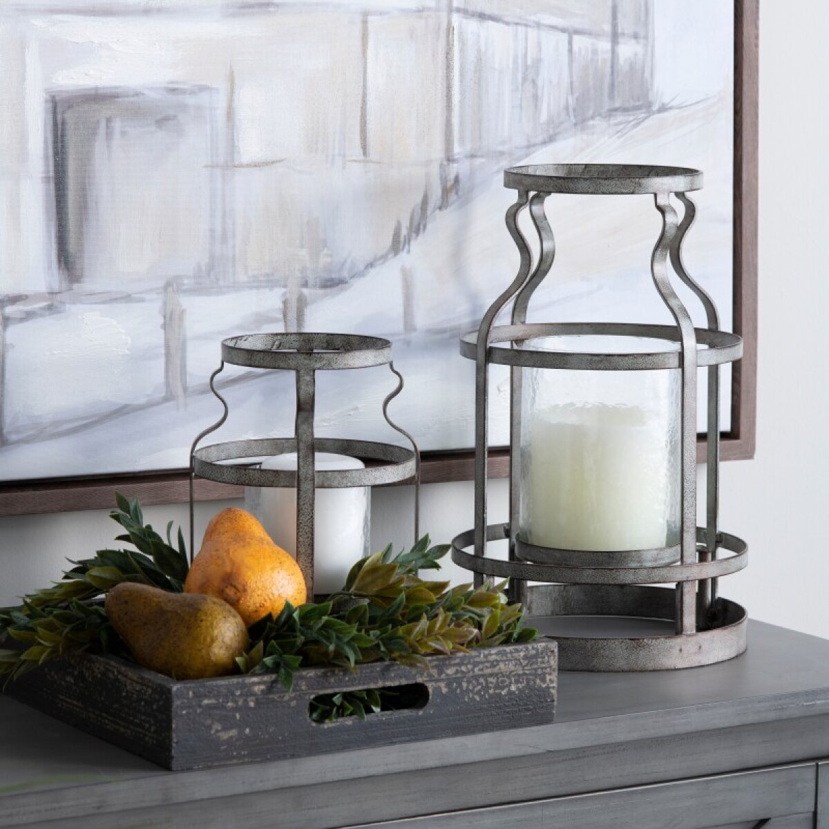 bc63b1a0b6ea6e8956bda1f3927a3670 Medium Jones Open Metal Vase Shaped Candle Holder - Image 1