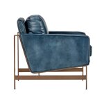 Chazzie Leather Club Chair - Ocean Blue - Image 4