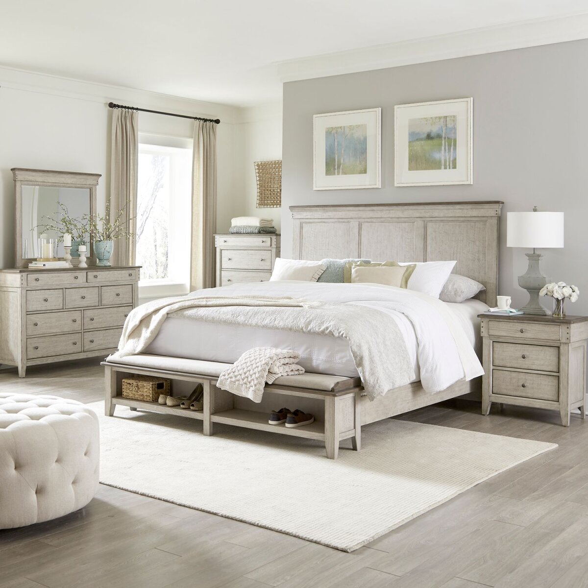 bd32feddf4eb1aa406f13d21438573f1 Ivy Hollow King California Storage Bed, Dresser & Mirror, Chest, Night Stand - Image 1