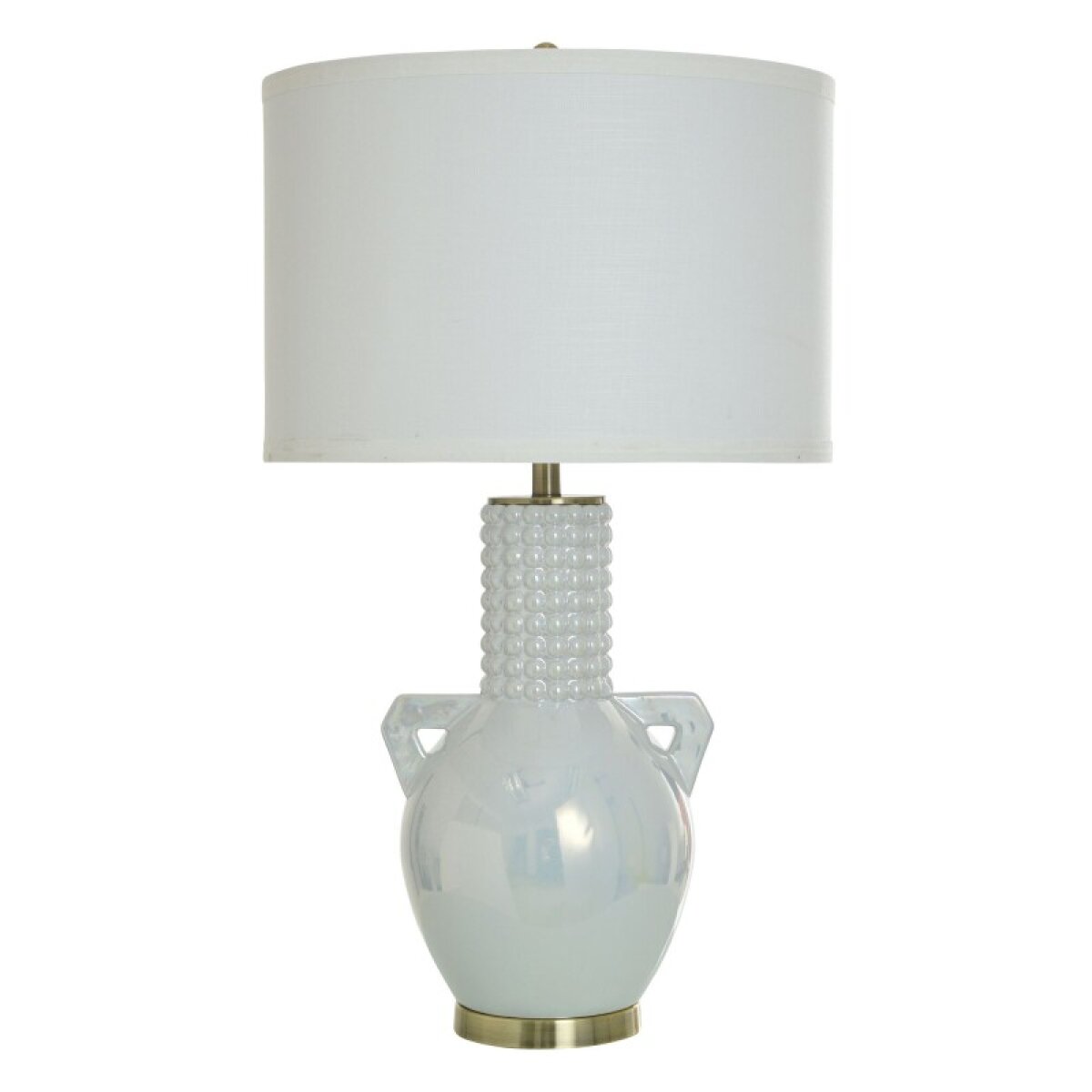 bd9a4594f58045f023b4994795c4fe60 Norman Wyatt Home Angel Pearls Pearlescent White Ceramic Table Lamp - Image 1