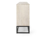 Flint Solid Wood 6dr Cabinet - Coastal White - Image 4