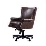 Dc#129-vbr - Verona Brown Leather Desk Chair - Image 3