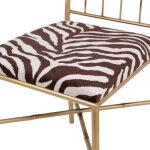 Dann Foley Lifestyle Gold Metal Chair With Zebra Cushion - Image 4