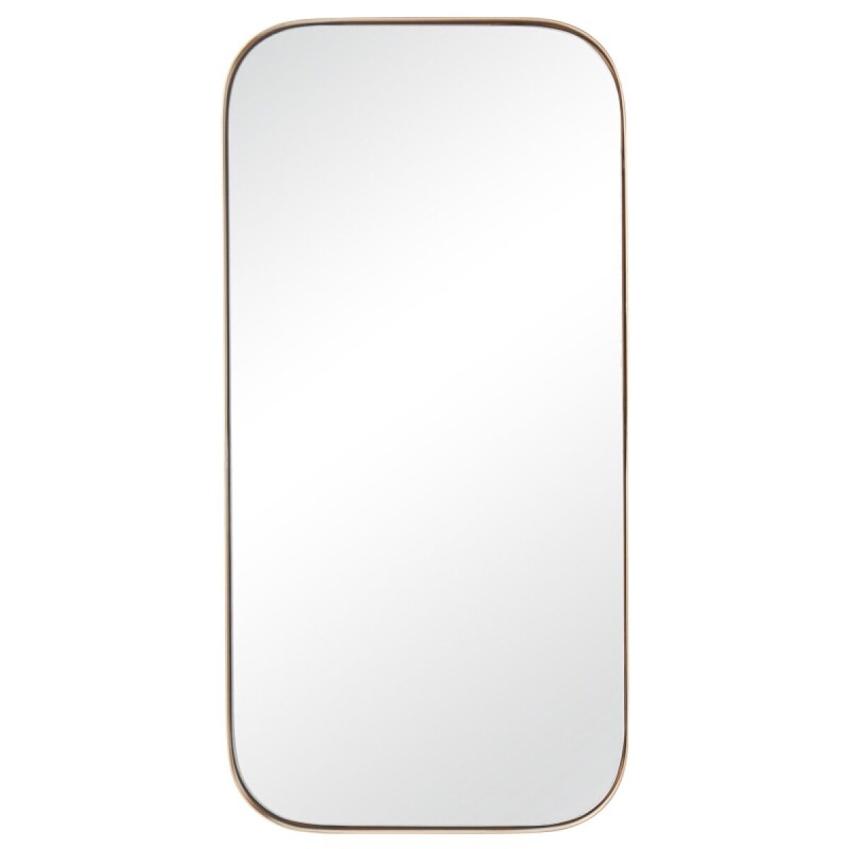 be8f1a40714179cadf54707719b0a1a8 Minimalist Mirror Curved Edge Rectanglular Mirror With Gold Iron Frame - Image 1
