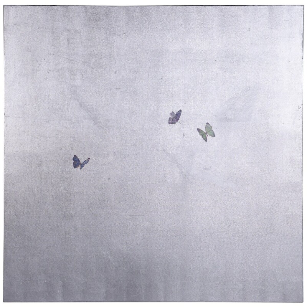 bf1c9ab825702b1f7863d0135ca0628c Dann Foley Lifestyle Silver Butterflies Textured Hand Painted Abstract Canvas - Image 1