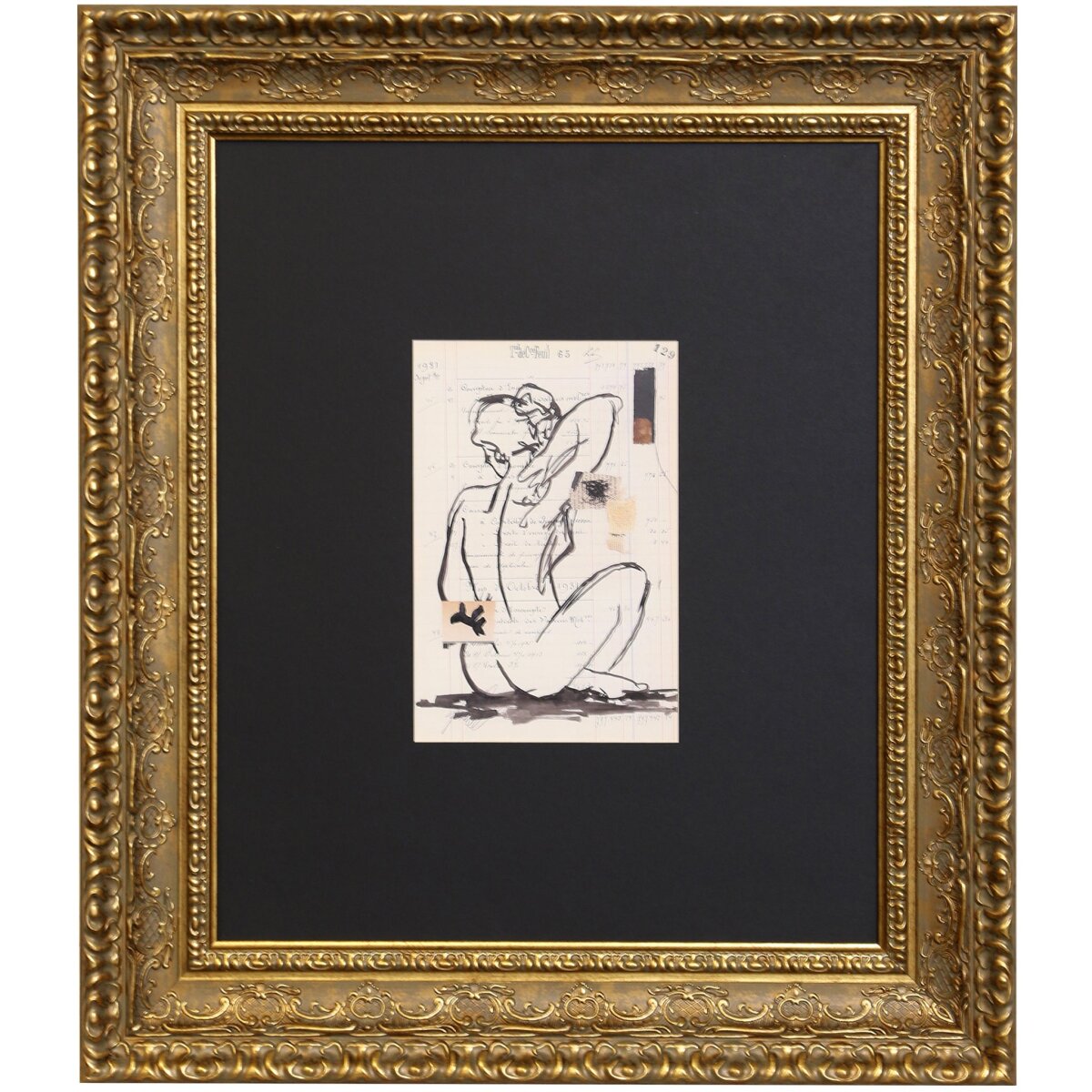 bf7fc69a4c85573f39cf3570bb713d19 Figure Ii Framed Art | Framed Giclee Abstract Matted Behind Glass - Image 1