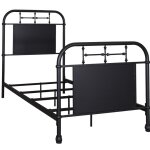 Vintage Series Twin Metal Bed - Black - Image 4