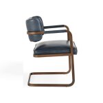 Fonda Leather Dining Chair - Ocean Blue - Image 4