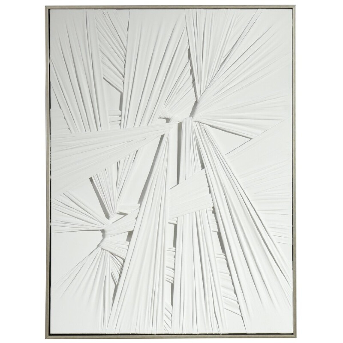 c17c1f6b71cbdc5c8cb11a90625ea75b White Applied & Tied Fabric Canvas Art - Image 1