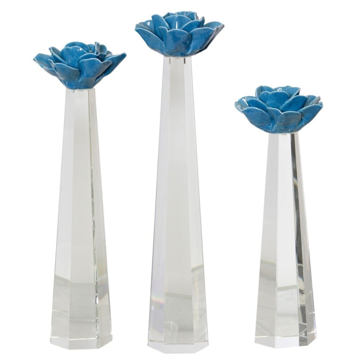 c1cecea984cc9e80b2690a91efa091f2 Austin Allen James Set Of 3 Ceramic & Crystal Candle Holders - Image 1