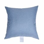Dann Foley Lifestyle Down Feather Linen Pillow With Chambrey And White Pinstripe Printing - Image 3