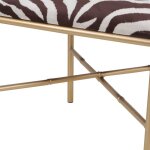 Dann Foley Lifestyle Gold Metal Chair With Zebra Cushion - Image 6