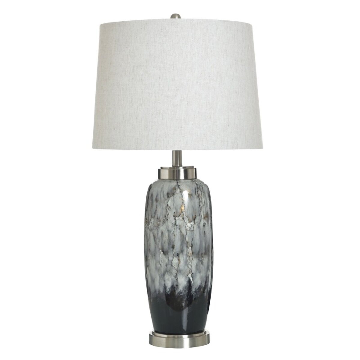 c2c1f5819db47b6b5682775a9fa865ee Rogan Grey Ceramic & Steel Table Lamp 100 Watts - Image 1