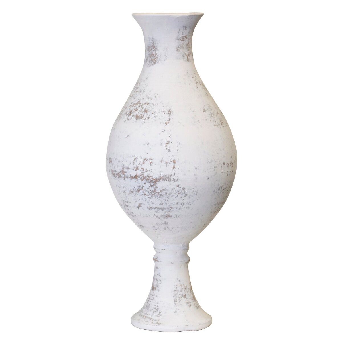 c2c5b482541614596c52c00bbbe5ffe5 Clove Vase- Large | Distressed White Finish On Ceramic - Image 1