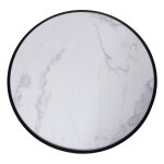 Matte Black Spun Metal And Mdfmarble Paper Venner Top Accent Table - Image 3