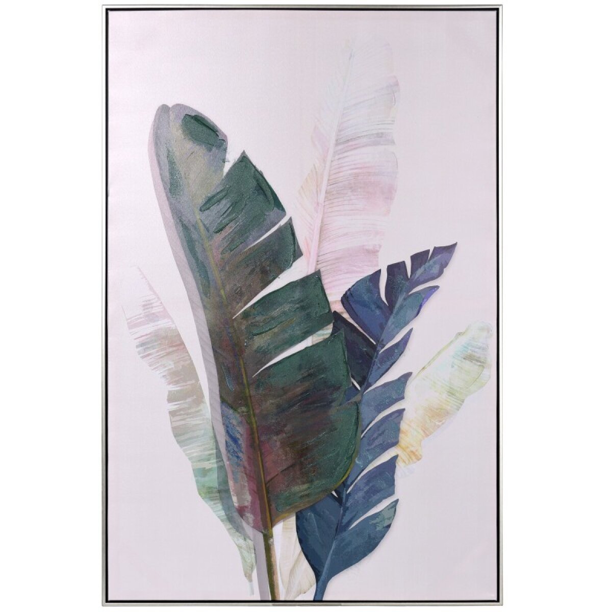 c36baea996661919beb823a88de29755 Botanical Leaves Art Hand Embellisged Framed Printed Canvas - Image 1