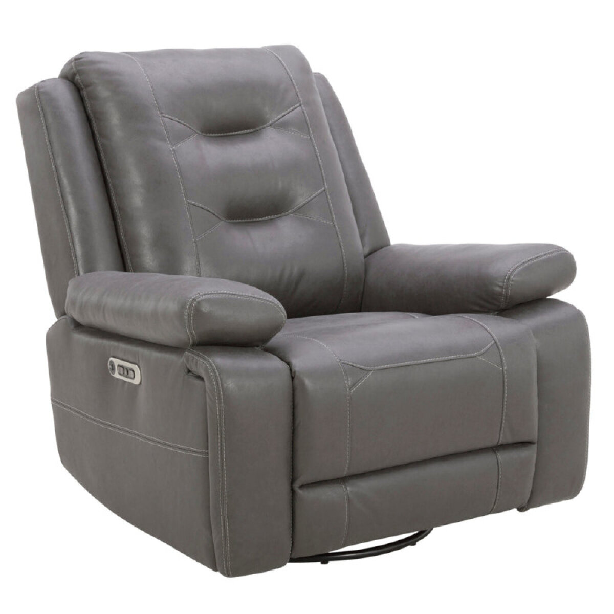 c3ed2da6774f4d5a6855292842a0e386 Caldwell - Tahoe Charcoal Power Swivel Glider Recliner - Image 1