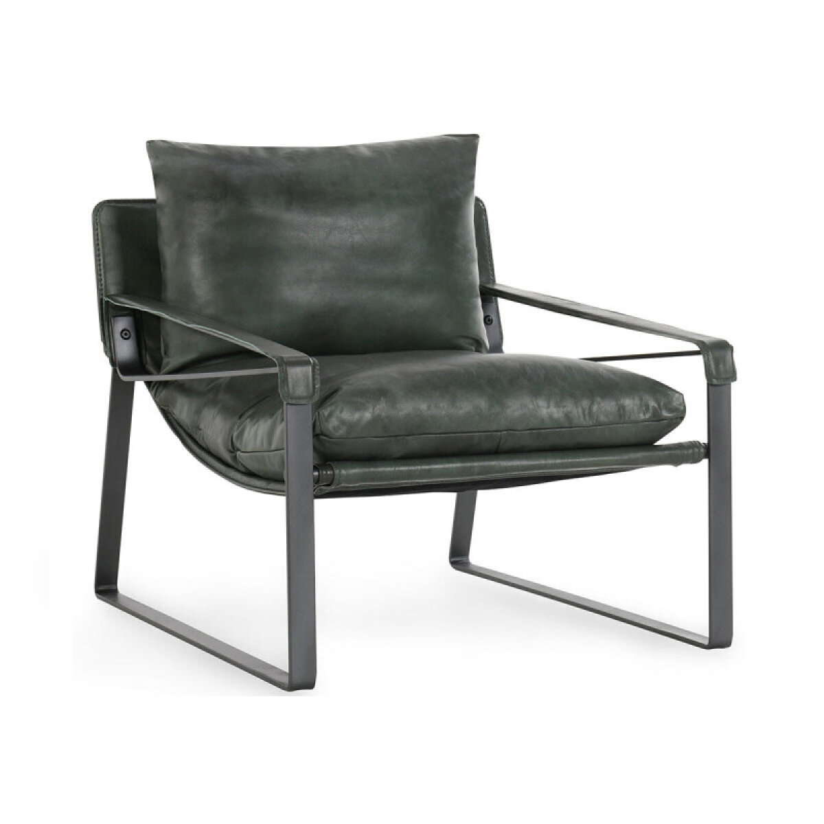 c51979da504739c7128d2c36ced3f3d2 Morgan Leather Accent Chair - Forrest Green - Image 1