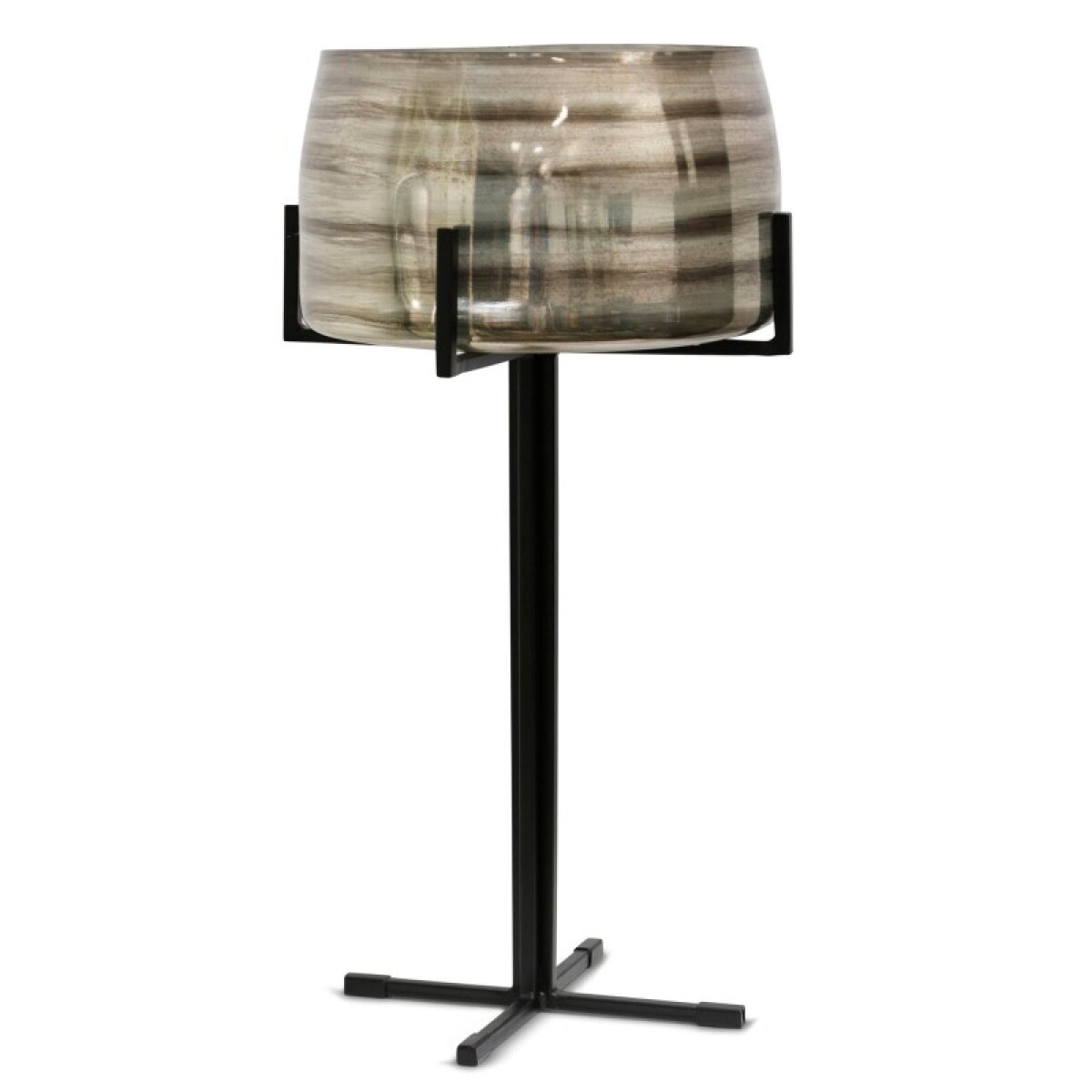 c549bb9b4a8016b0f8e49ae9e22b7254 Handmade Glass Artistic Hand Blown India Glass On Black Metal Base - Image 1