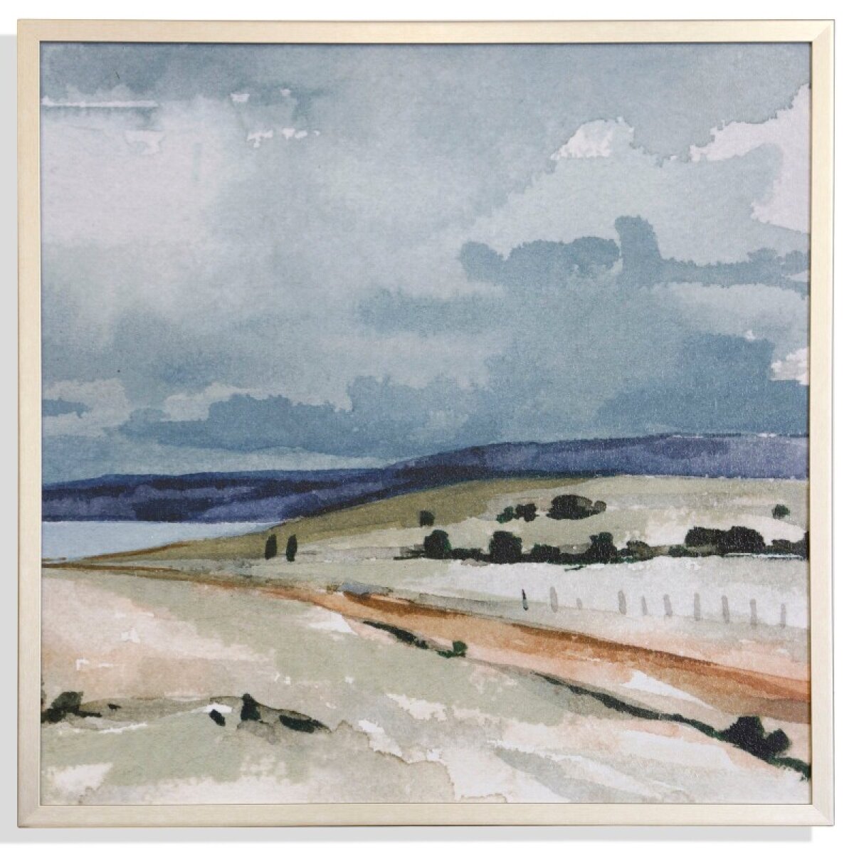 c58e30a46c1c199f37e16c2ccf4d2fa7 Pale Blue Autumntextured Framed Print - Image 1